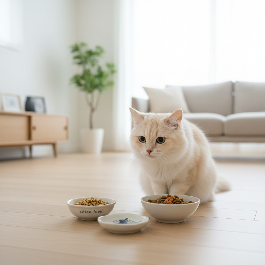 猫のライフステージ別おすすめの餌に関する画像