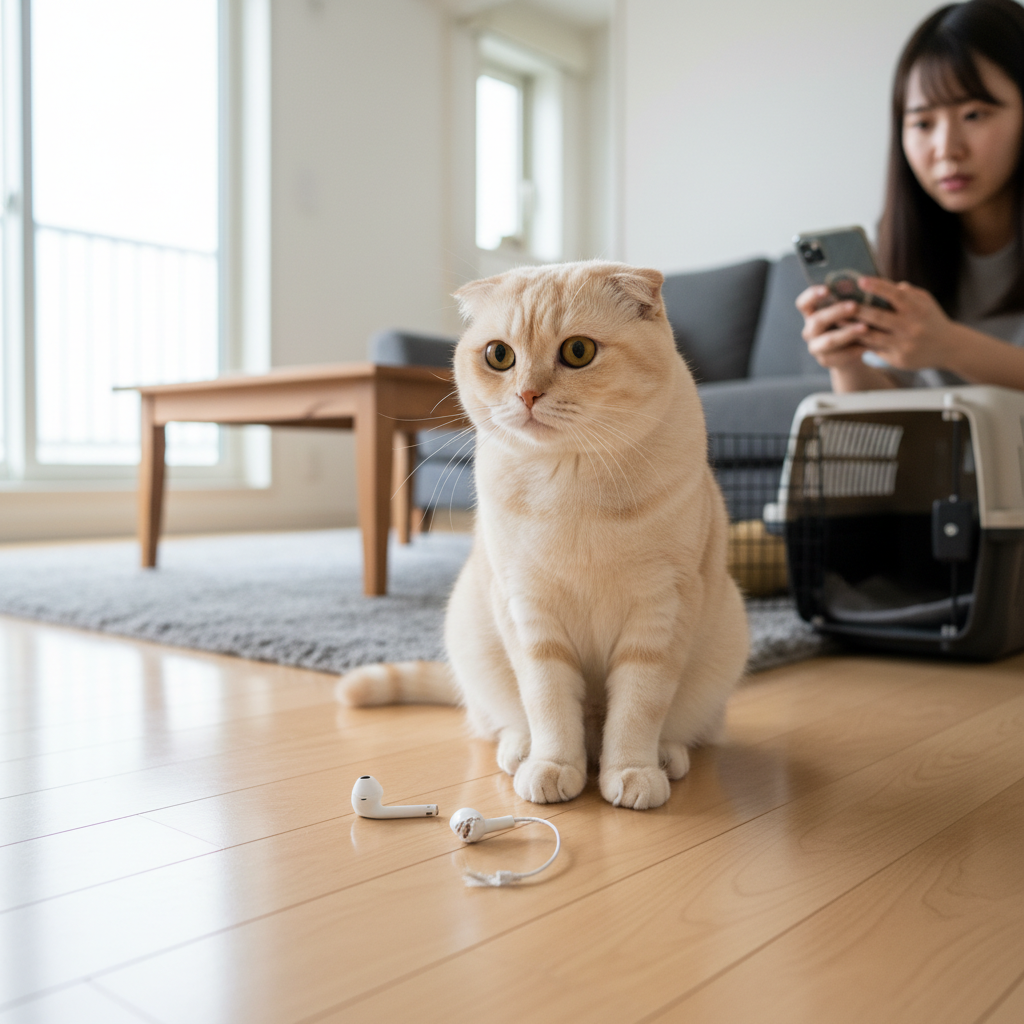 猫がイヤホンを食べてしまった場合の対処法に関する画像