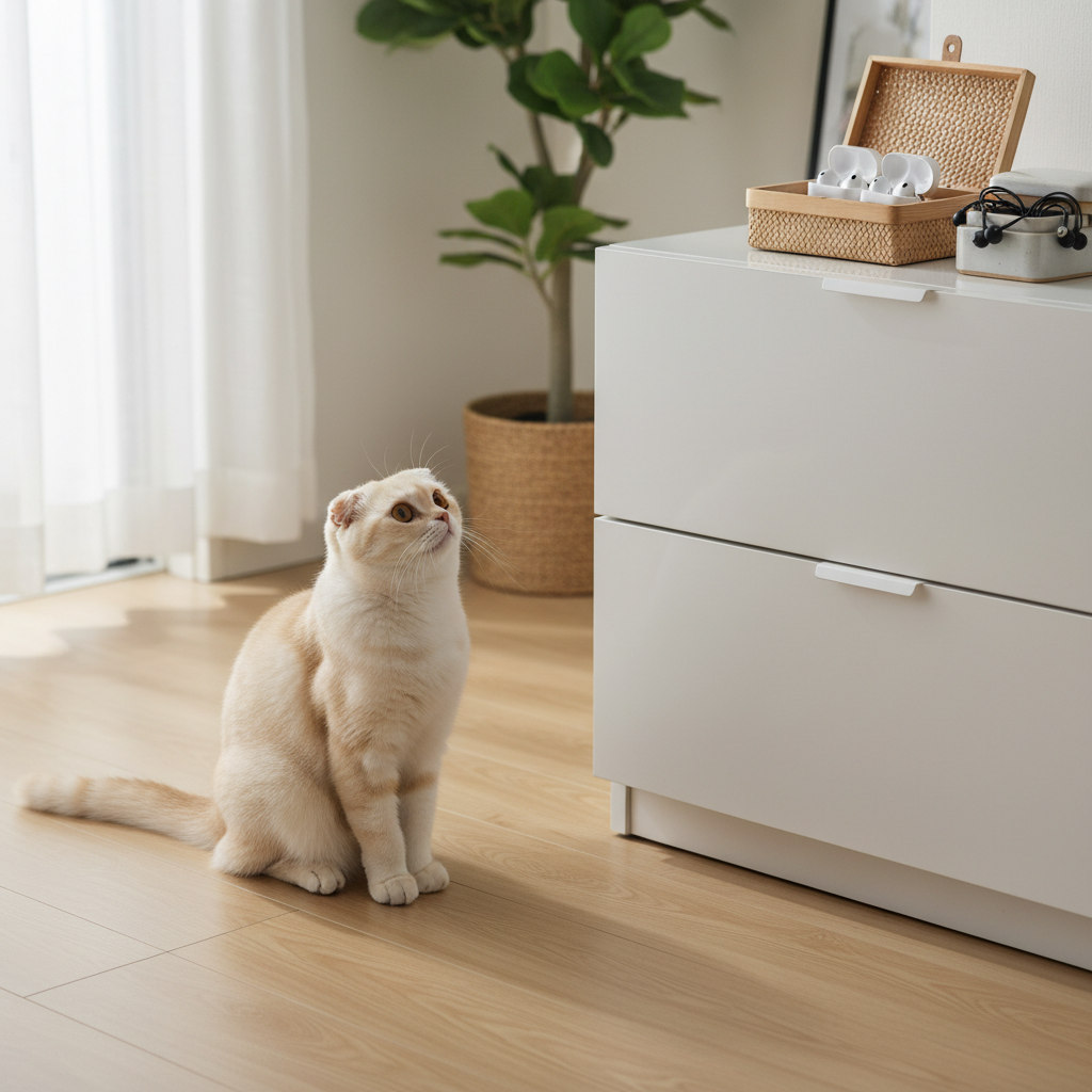 イヤホンを猫から守るための予防策に関する画像