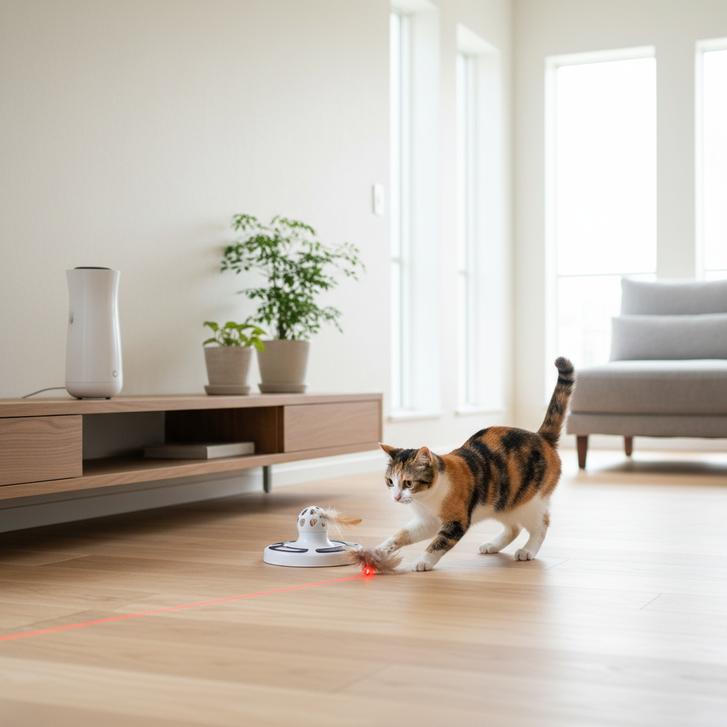 自動で遊べる猫おもちゃの魅力に関する画像